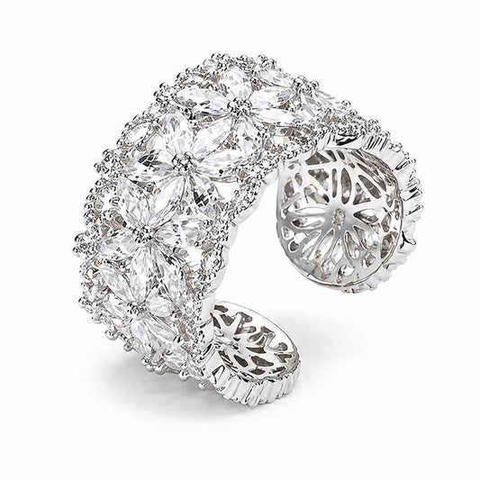 Crystal Daisy Flower Ring