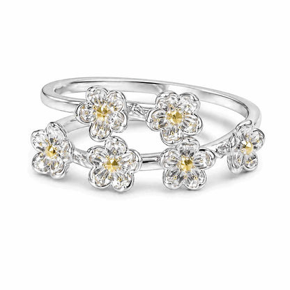 Cherry Blossom Silver Plated Ring