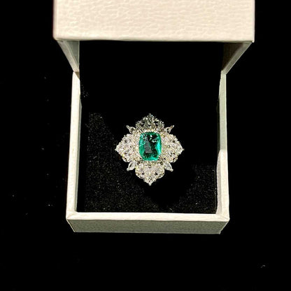 Emerald Halo Plated Ring